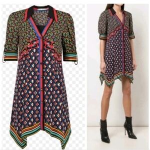 ALICE + OLIVIA Conner Handkercheif Mini Shirt Dress SIZE SMALL